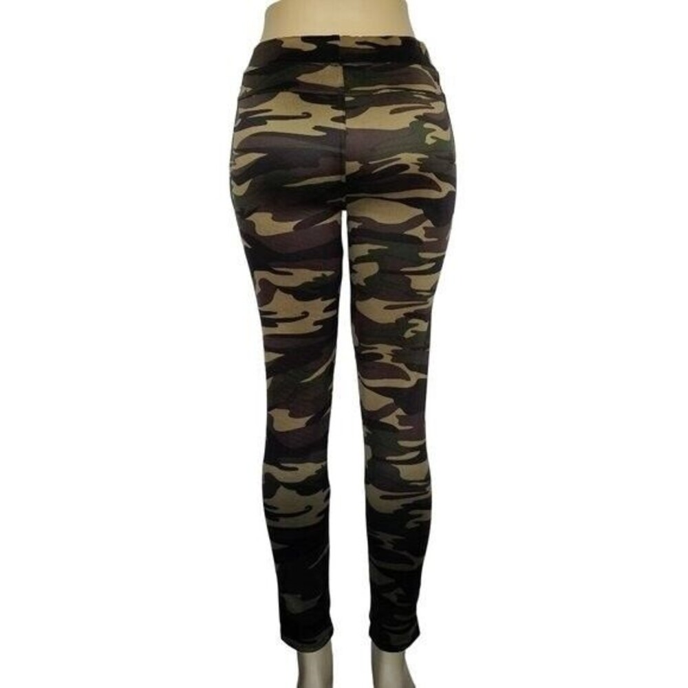 L/XL Size Womens Green‎ Camouflage Front Pocket Legging welcome back turning